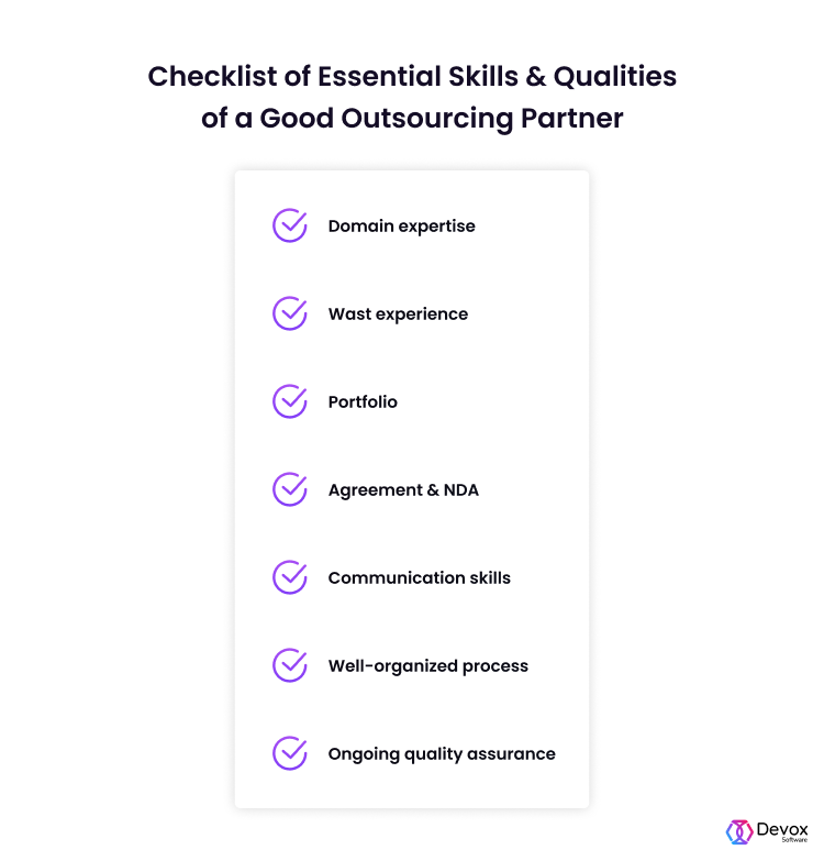 checklist to outsource web development
