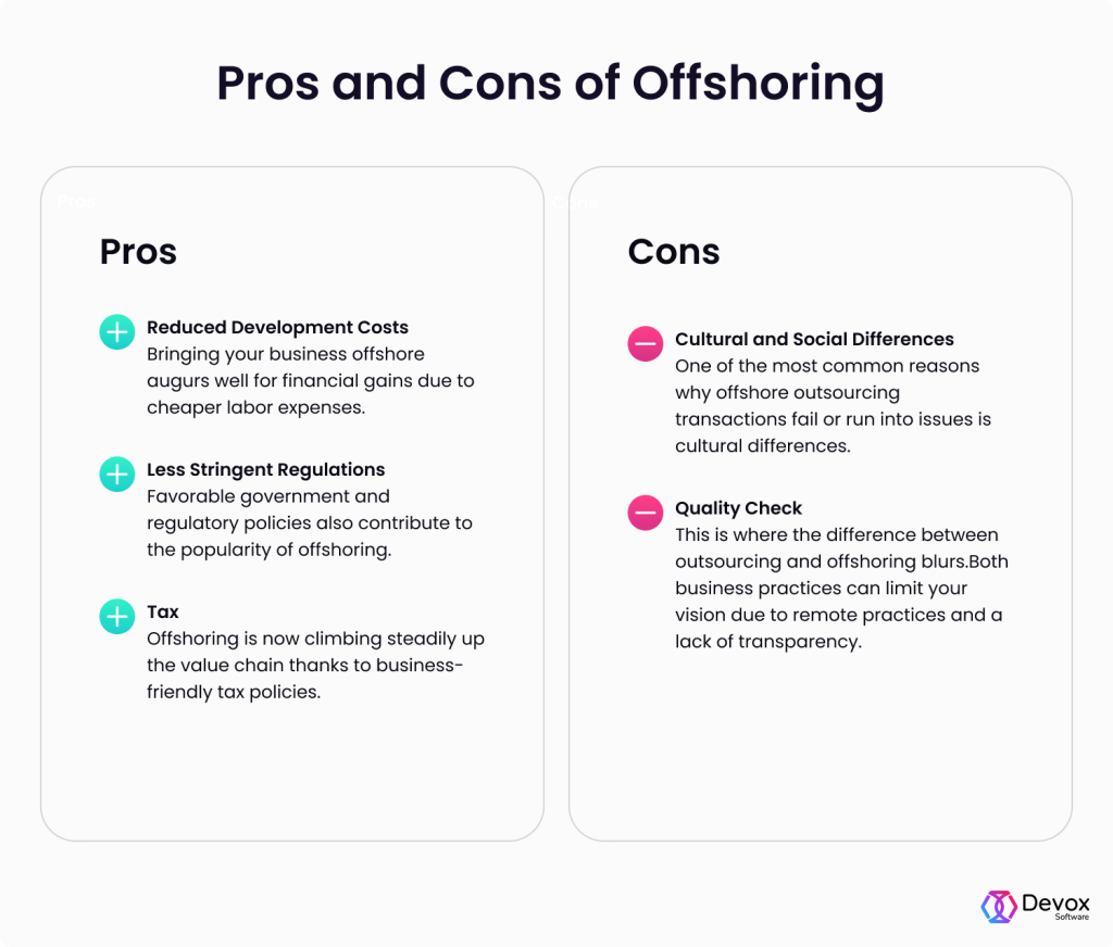 pros and cons of offshoring